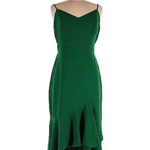 Banana Republic Green Slip Tank Dress Ruffle, New with Tags